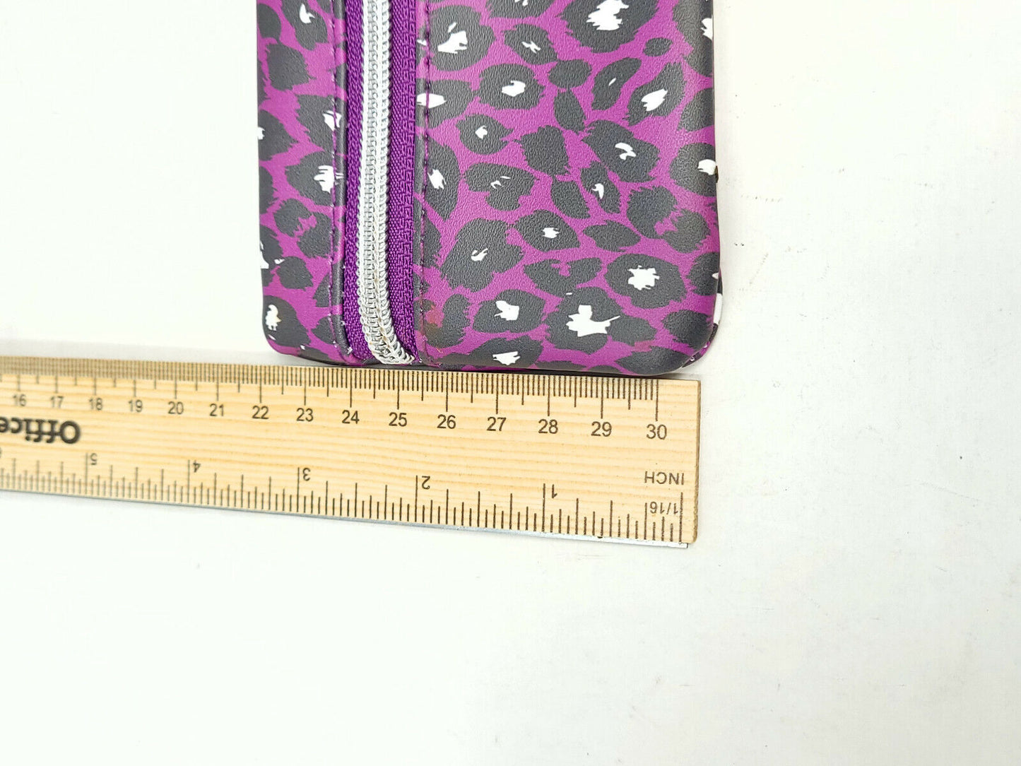 5x Office Depot - Purple Leopard - Pencil Pouches - 8" x 3.5" - NEW