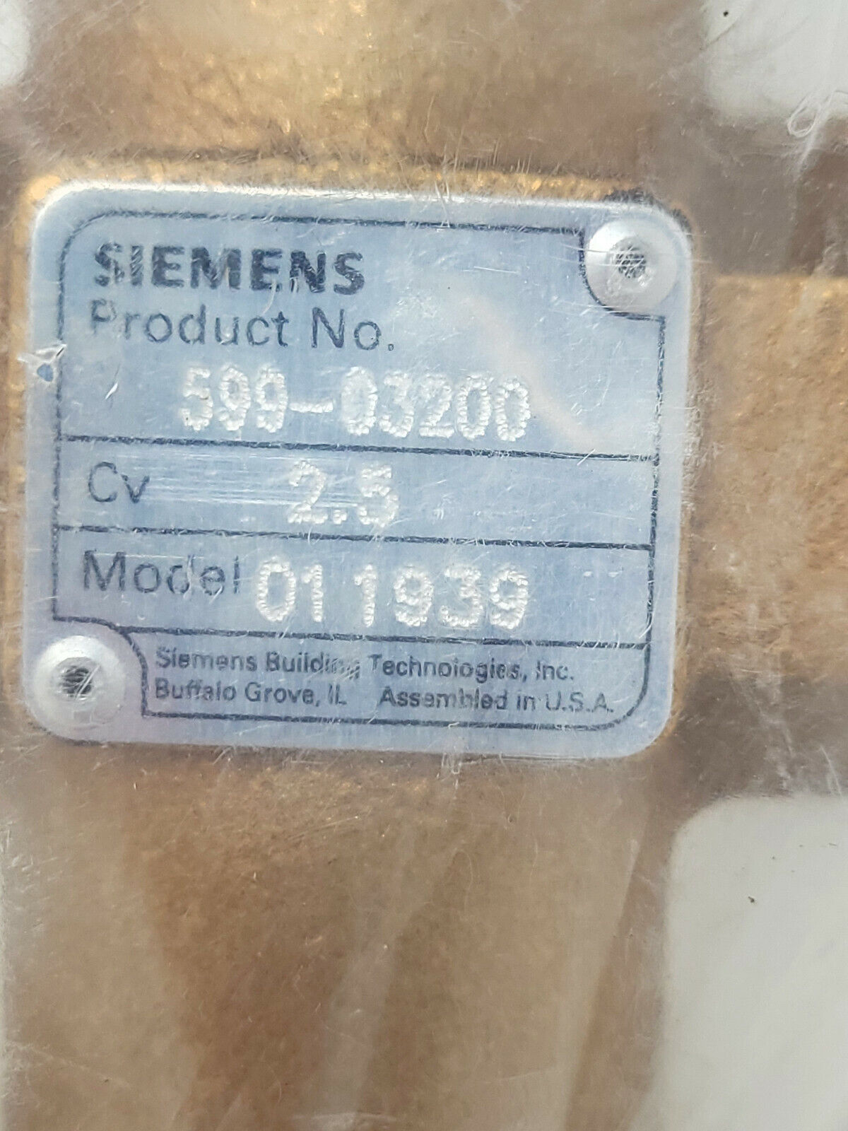 Siemens Flowrite 599 Series w/ 599-01083 Actuator - NEW wrapped