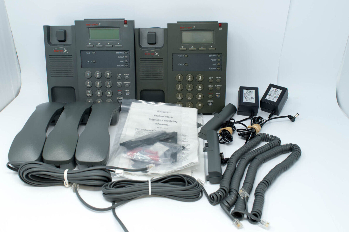 Bizfon BT2  2- Line Corded Display Feature Phone Grey Pre-Owned Lot Of 2