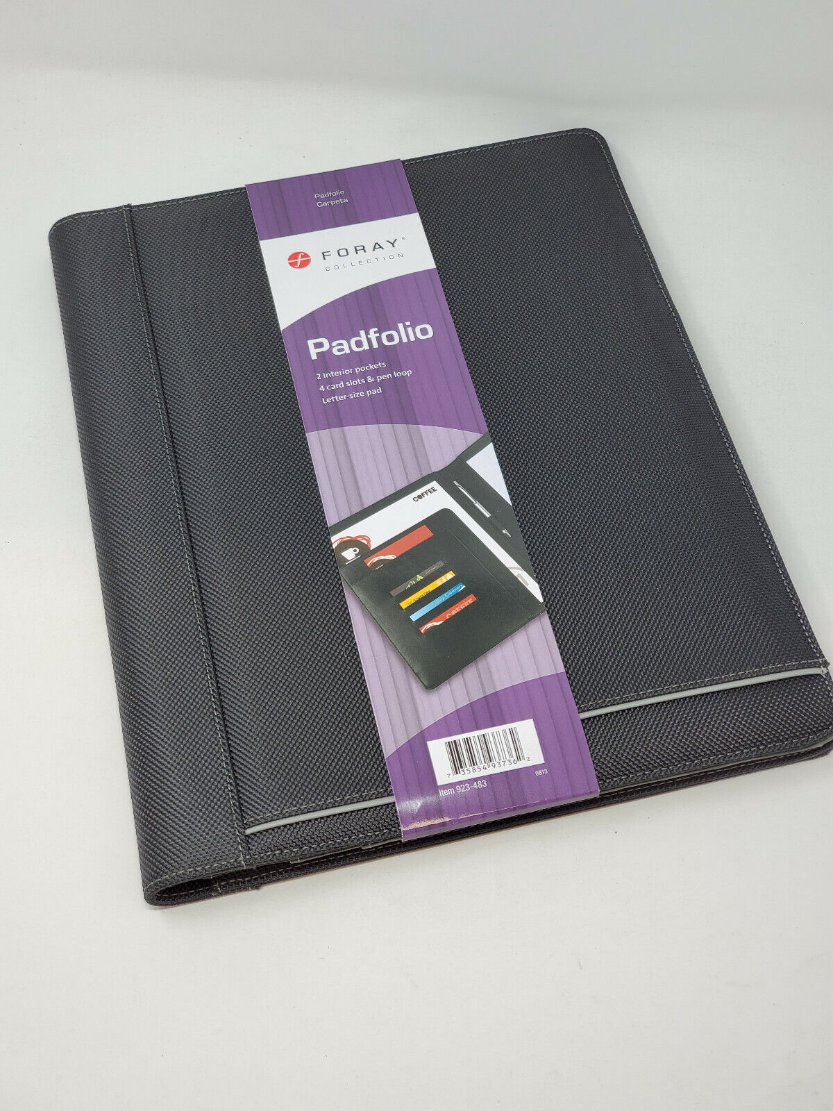 Foray Bi-Fold Padfolio Portfolio Black -2 Internal pockets- 8 1/2 x 11 Brand New