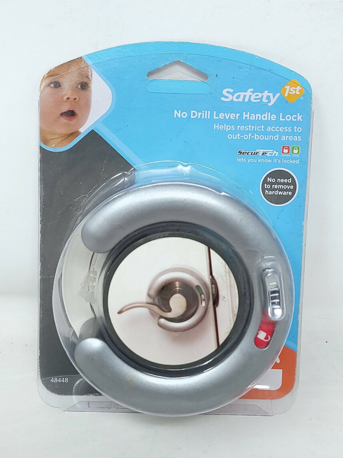 Safety 1st No Drill Lever Handle Lock Safe Sleek Easy to Mount, #48448 - NEW