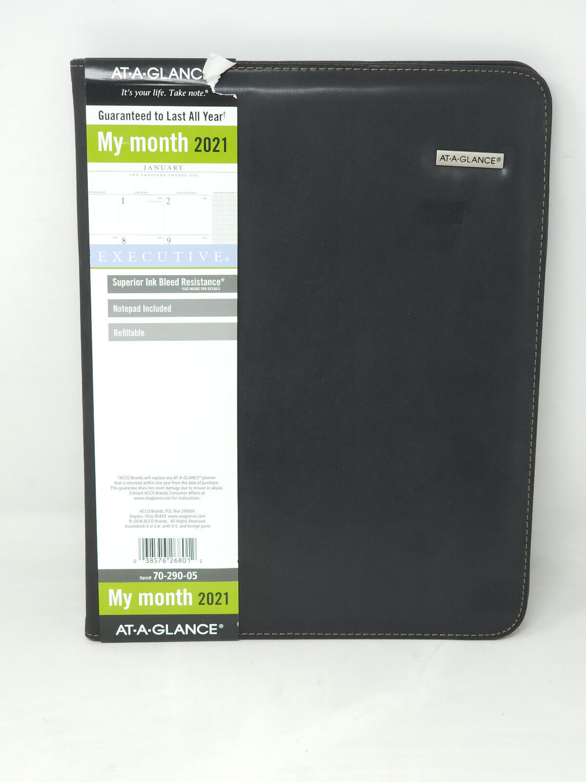 At-A-Glance Executive Monthly Padfolio, 11 X 9, White - NO INSERTS - 70-290-05