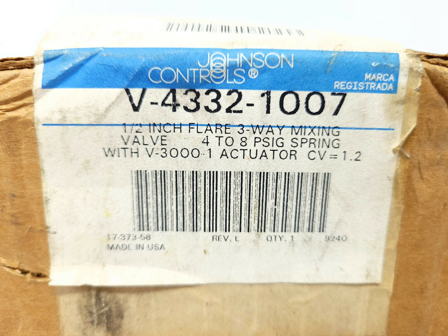 Johnson Controls V-4332-1007 - DIAPHRAGM ACTUATOR (V3000-1) - NEW In Box