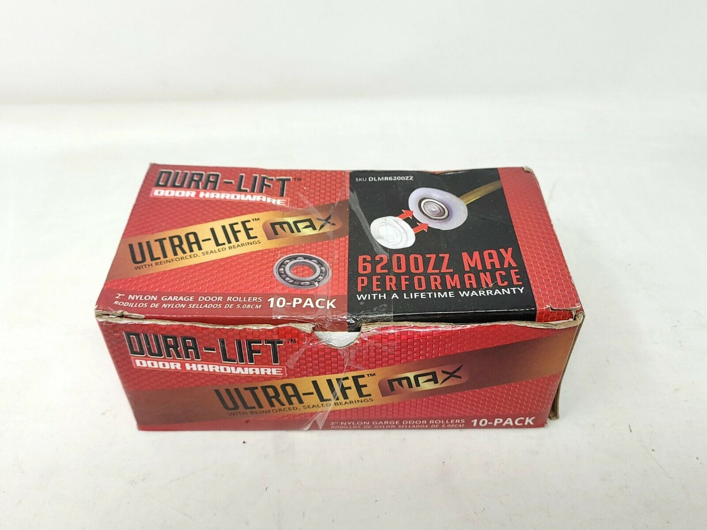 Box of 10x 2” Nylon Garage Door Rollers Dura-Lift 6200ZZ Bearing Performance