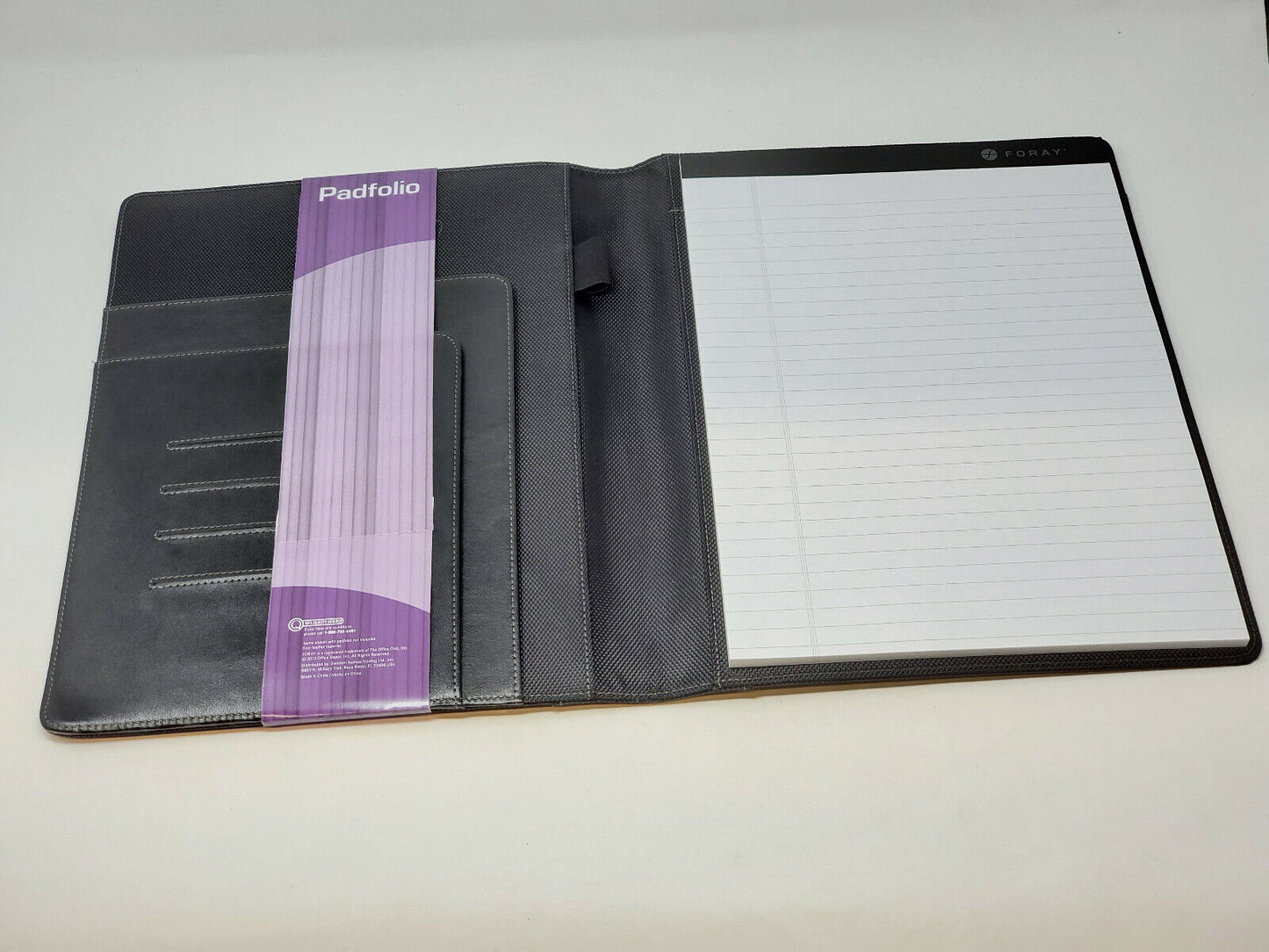 Foray Bi-Fold Padfolio Portfolio Black -2 Internal pockets- 8 1/2 x 11 Brand New