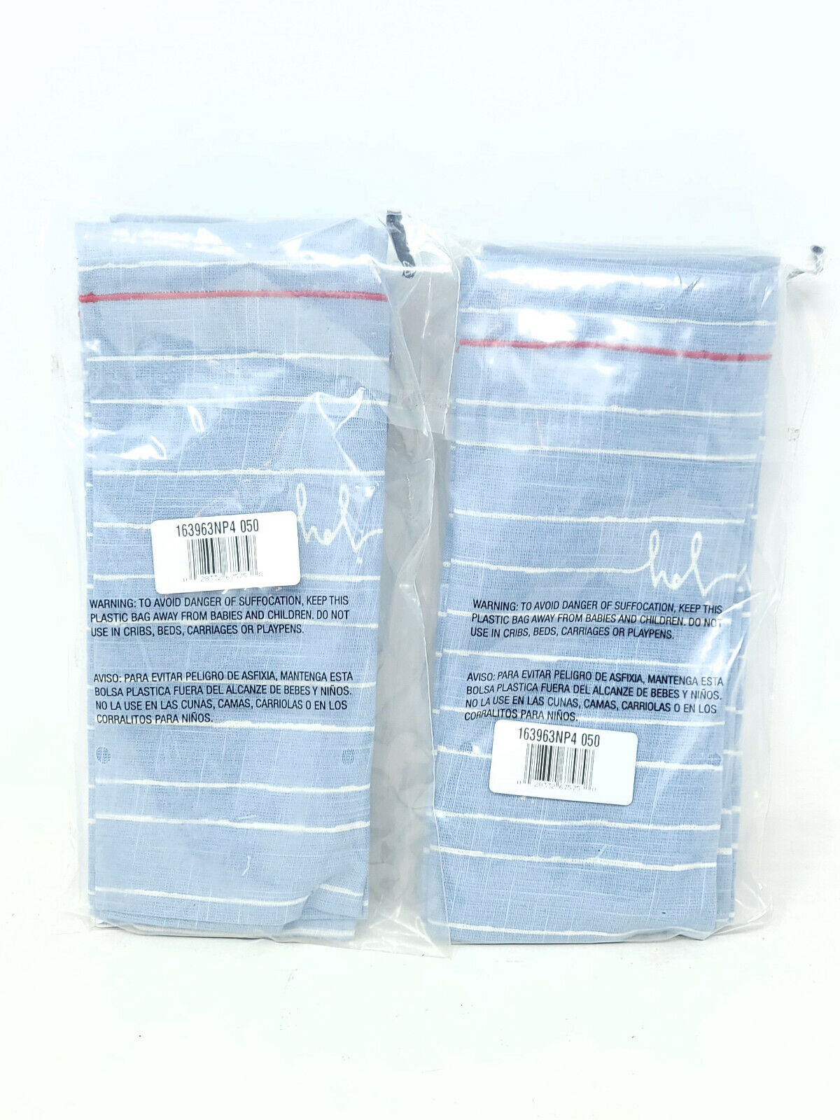 Lot of 2x ED Ellen DeGeneres “Signature Words" (19” x 19”) Napkins Blue - NEW