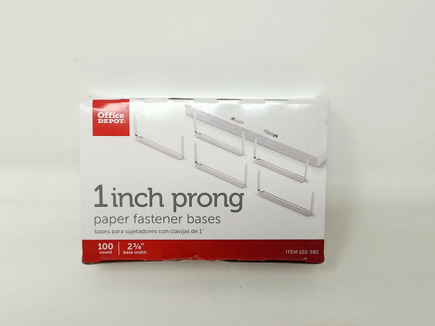 Office Depot Brand Self-Adhesive Prong Fasteners, 1" - 2 3/4" - Box Of 100