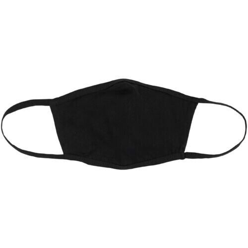 Bella + Canvas Reusable Fabric Face Mask, Black, Bulk Pack of 150 (50 3 Packs)