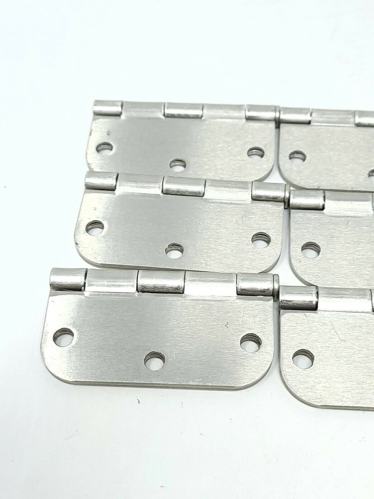 Lot of 9 Brand New Satin Nickle Door Hinges 3 1/2 in - round corners - NEW