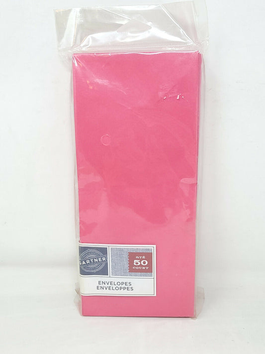 Gartner Studio 50 Envelopes Pink - 4.25 x 9.25 inches - NEW