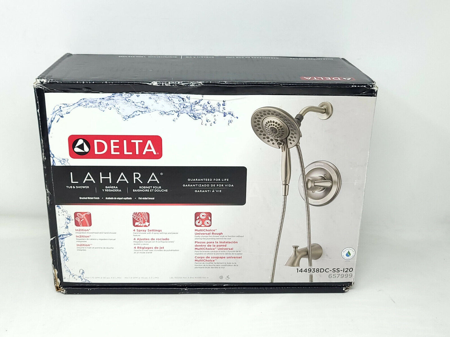 Delta 144938DC-SS-120 Lahara 2-in-1 Single-Handle 4-Spray - OPEN BOX - READ