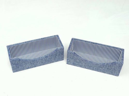 2x SEEEJANEWORK-Blue Striped Cloth- Business Card Holders - New with Tags