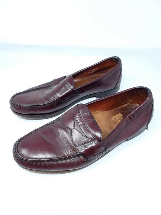 Allen Edmonds Presidio Mens Size 11 D Burgundy Leather Penny Loafers 17427