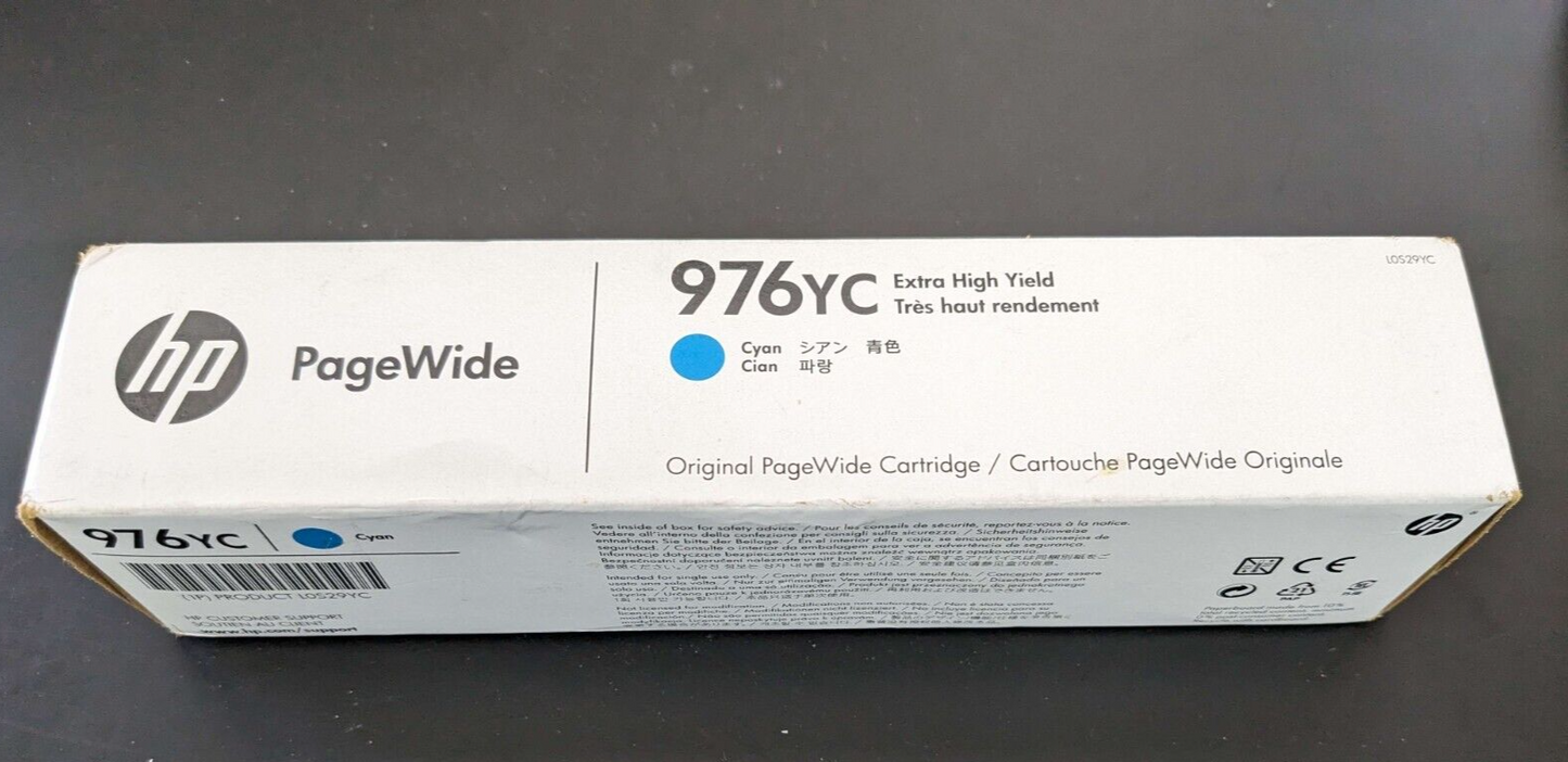 Brand New- Genuine HP PageWide 976YC Extra High Yield Ink - Cyan (Blue)