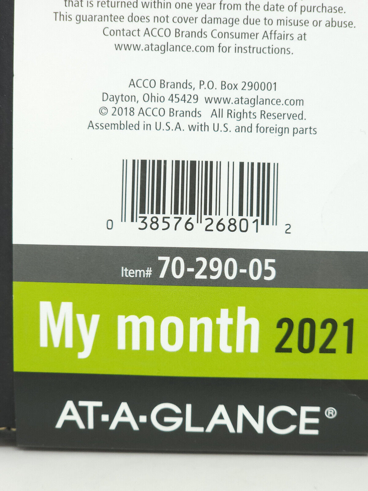 At-A-Glance Executive Monthly Padfolio, 11 X 9, White - NO INSERTS - 70-290-05