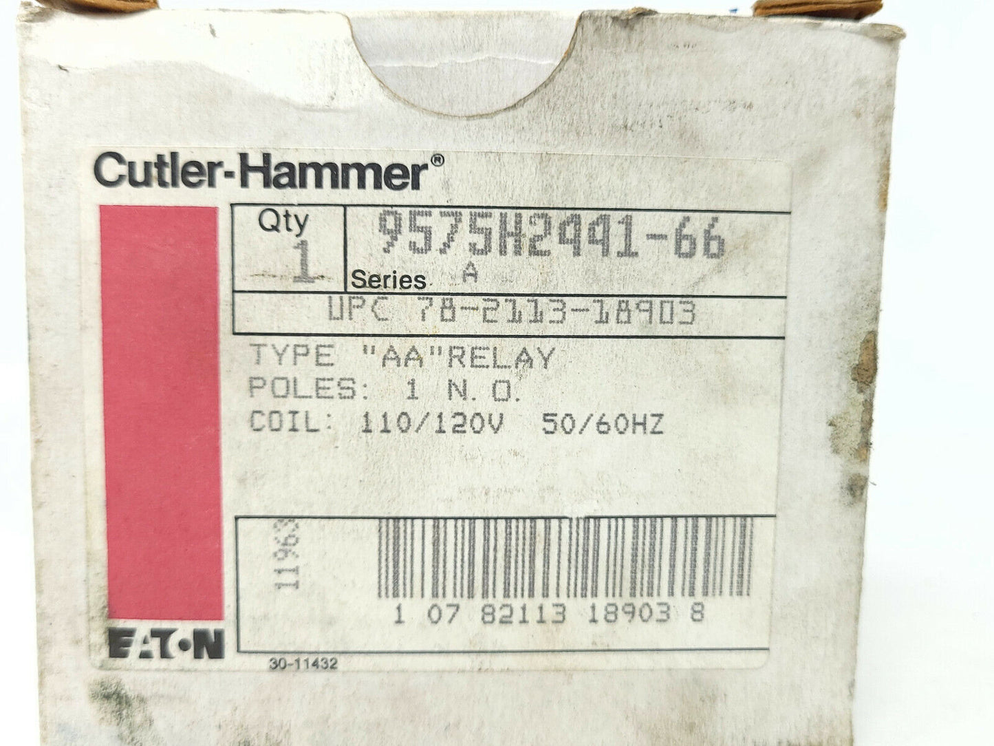 CULTER HAMMER TYPE AA RELAY CONTROL 9575H2441-66 - New in Box