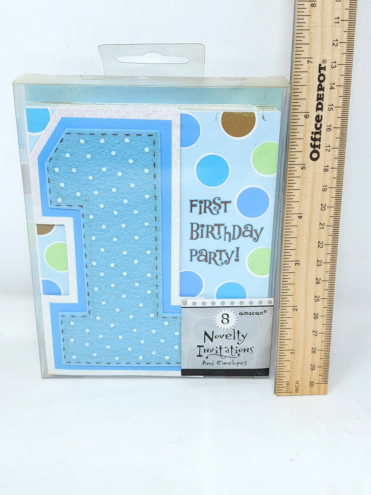 8 PACK Cards & ENVELOPES  "First Birthday Party" -  5"x6.5" - NEW