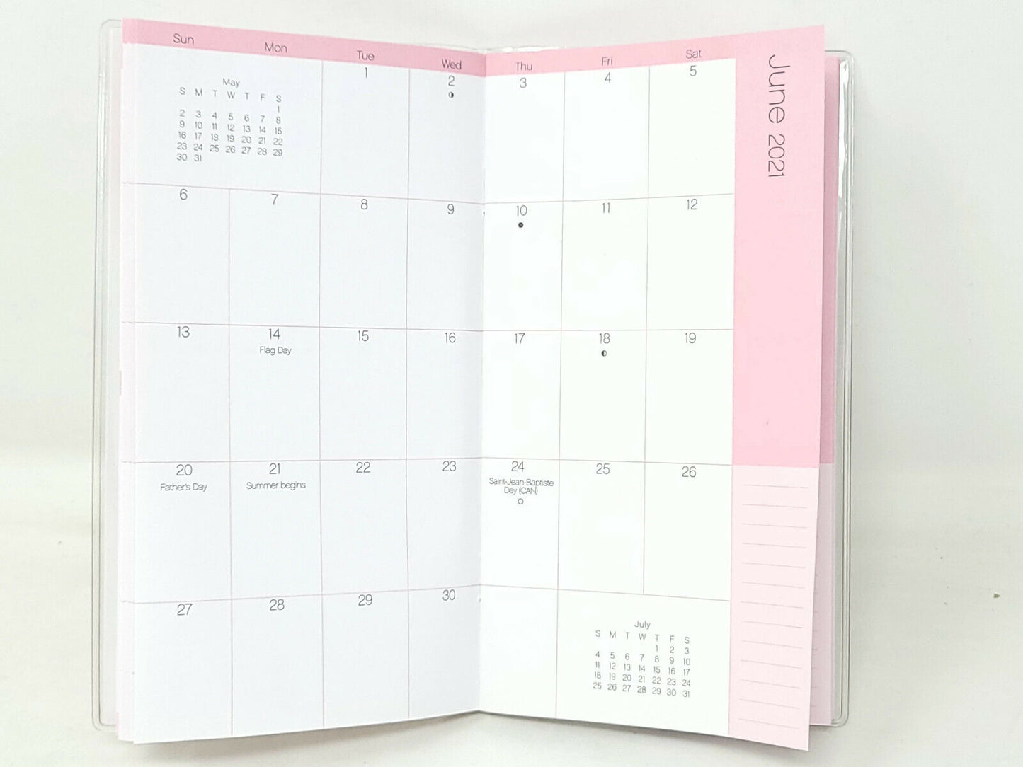 2021-2022 Pocket Planner Monthly Calendar "Pink Fragments"  6.75x3.75" - NEW