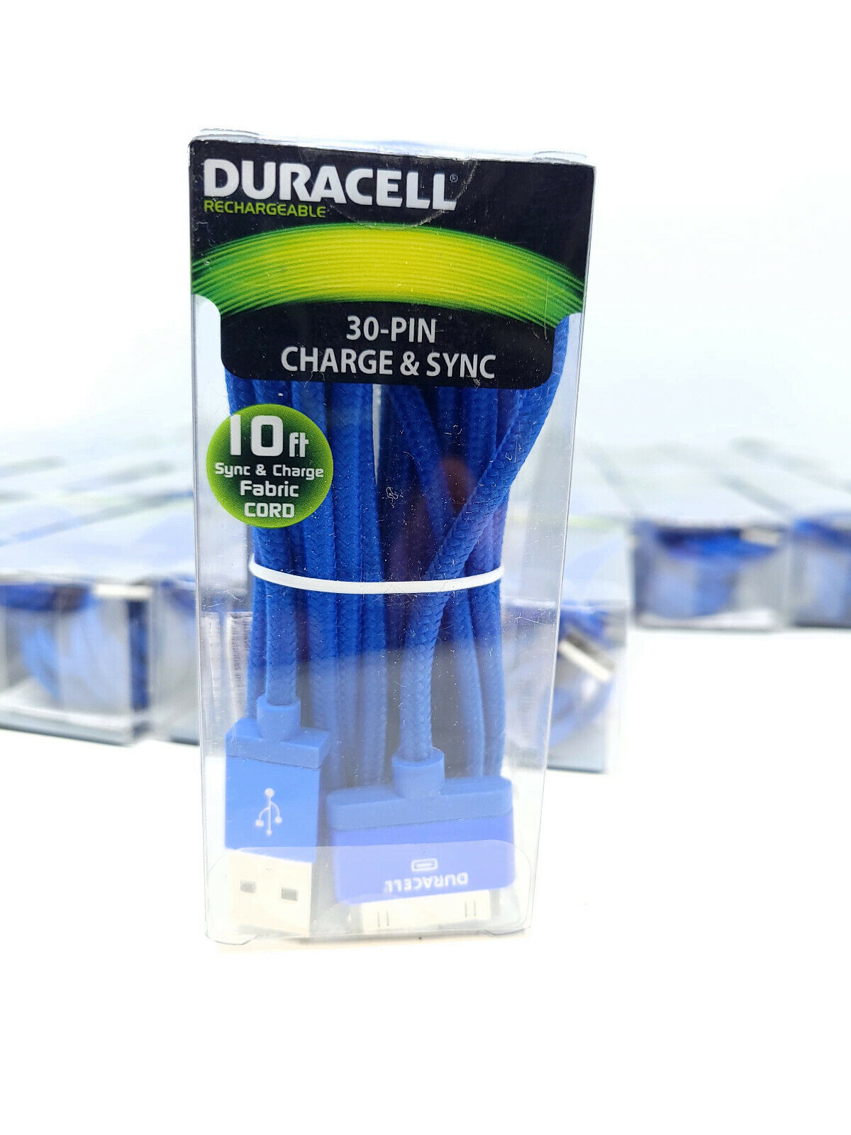 Lot of 36x Duracell 30 Pin Charge & Sync 10 Ft Ipad Iphone Charge Cable Blue