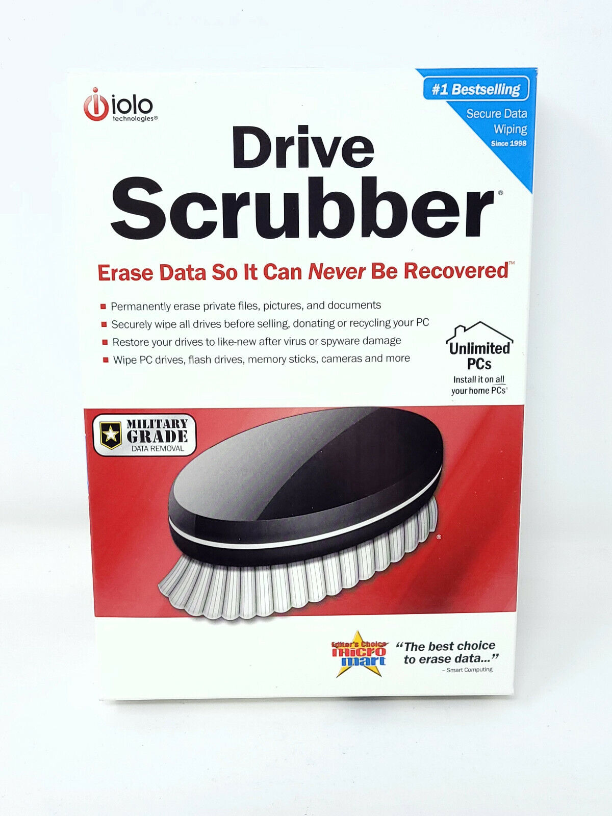 IOLO DriveScrubber - Erase Data So It Can NEVER Be Recovered (Unlimited PC)- NEW