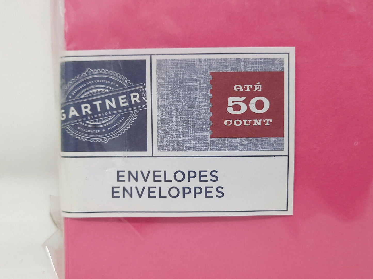 Gartner Studio 50 Envelopes Pink - 4.25 x 9.25 inches - NEW