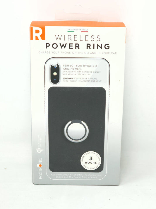 Eggtronic Power Bank, With Phone Ring Black PRBK2 1500mAh iPhone Case - NEW