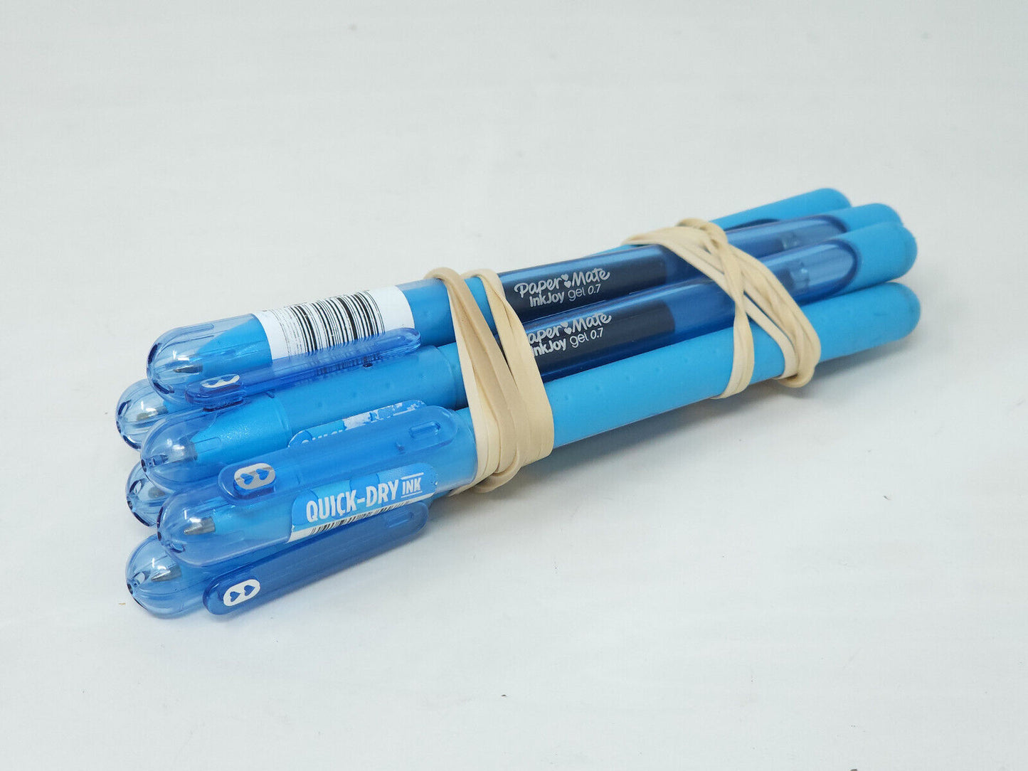 Papermate Inkjoy 0.7mm Cap Gel Pen 6x Pieces Bright Blue Ink - NEW WITH TAGS