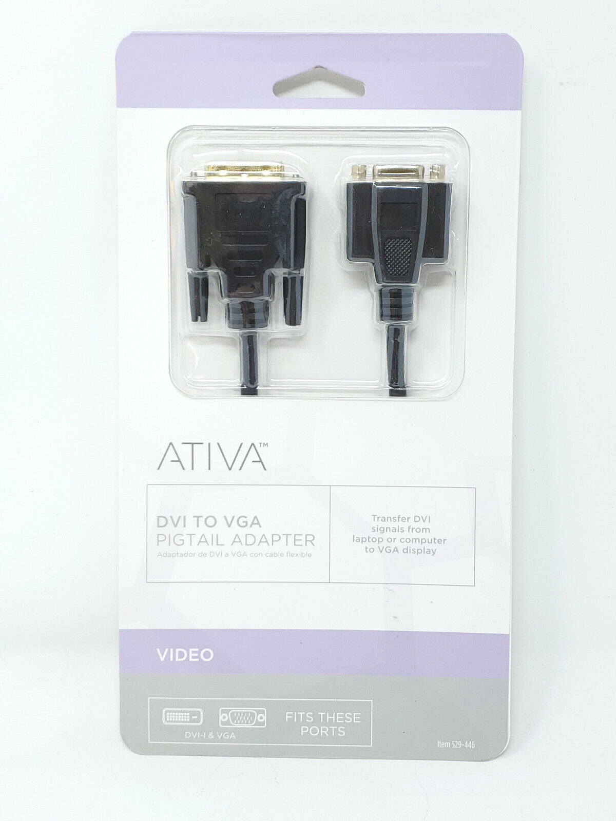 ATIVA DVI to VGA Pigtail Adapter - Item 529-446 - New in Box