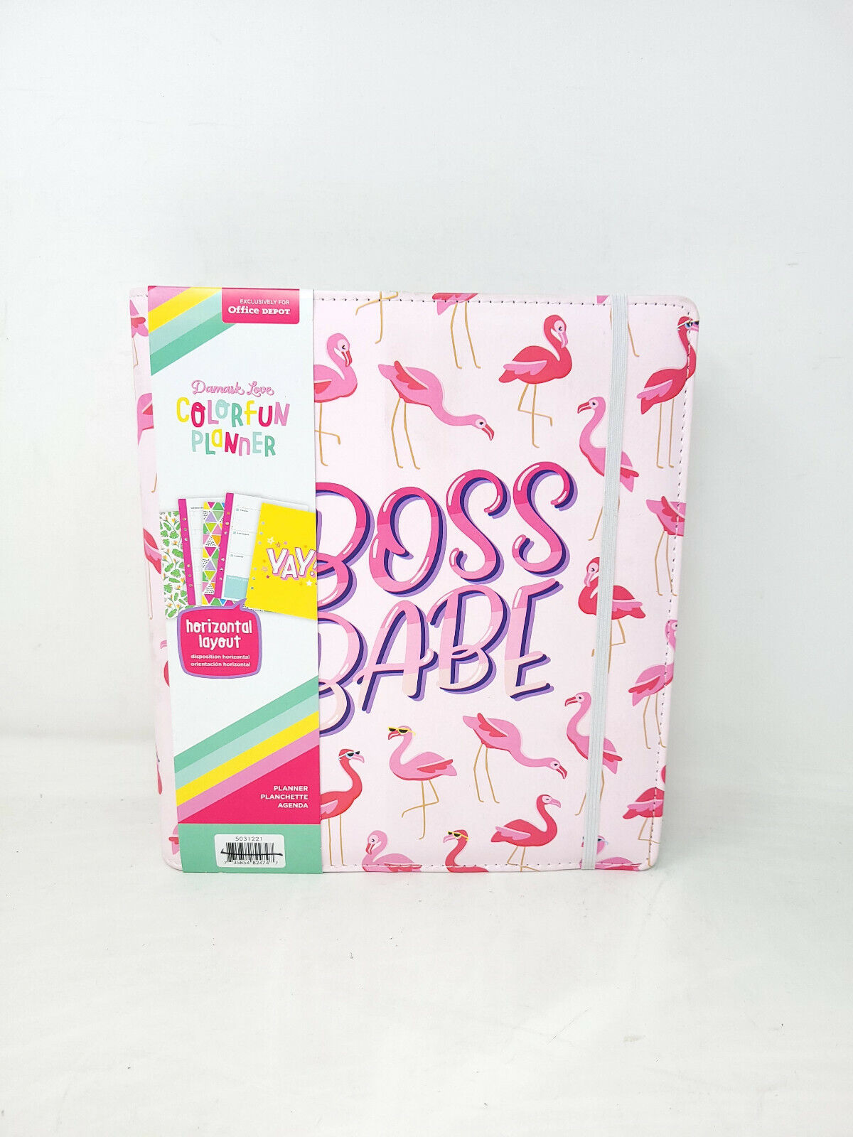 American Crafts Damask Love Colorfun Planner 8.5 x 9.5 Flamingo Boss Horizontal