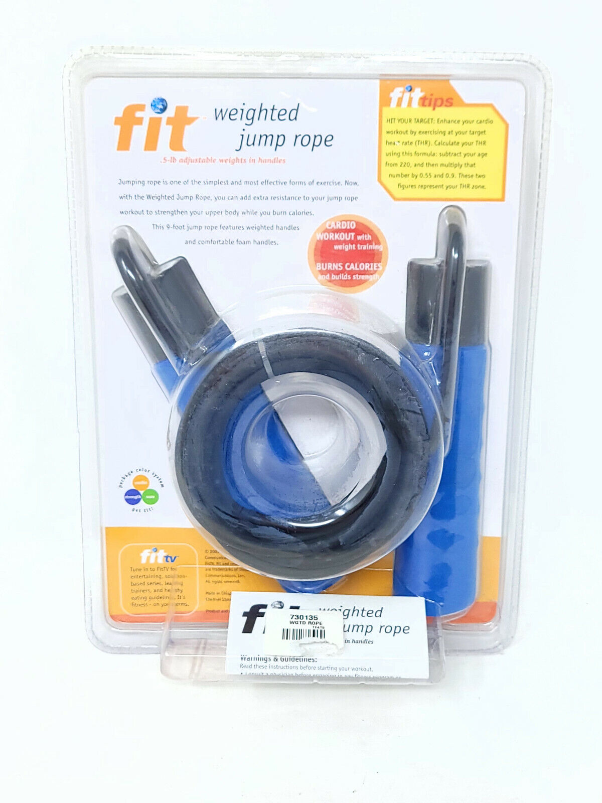 FitTV Weighted Resistance Jump Rope - Heavy, Adjustable Fitness Training Rope