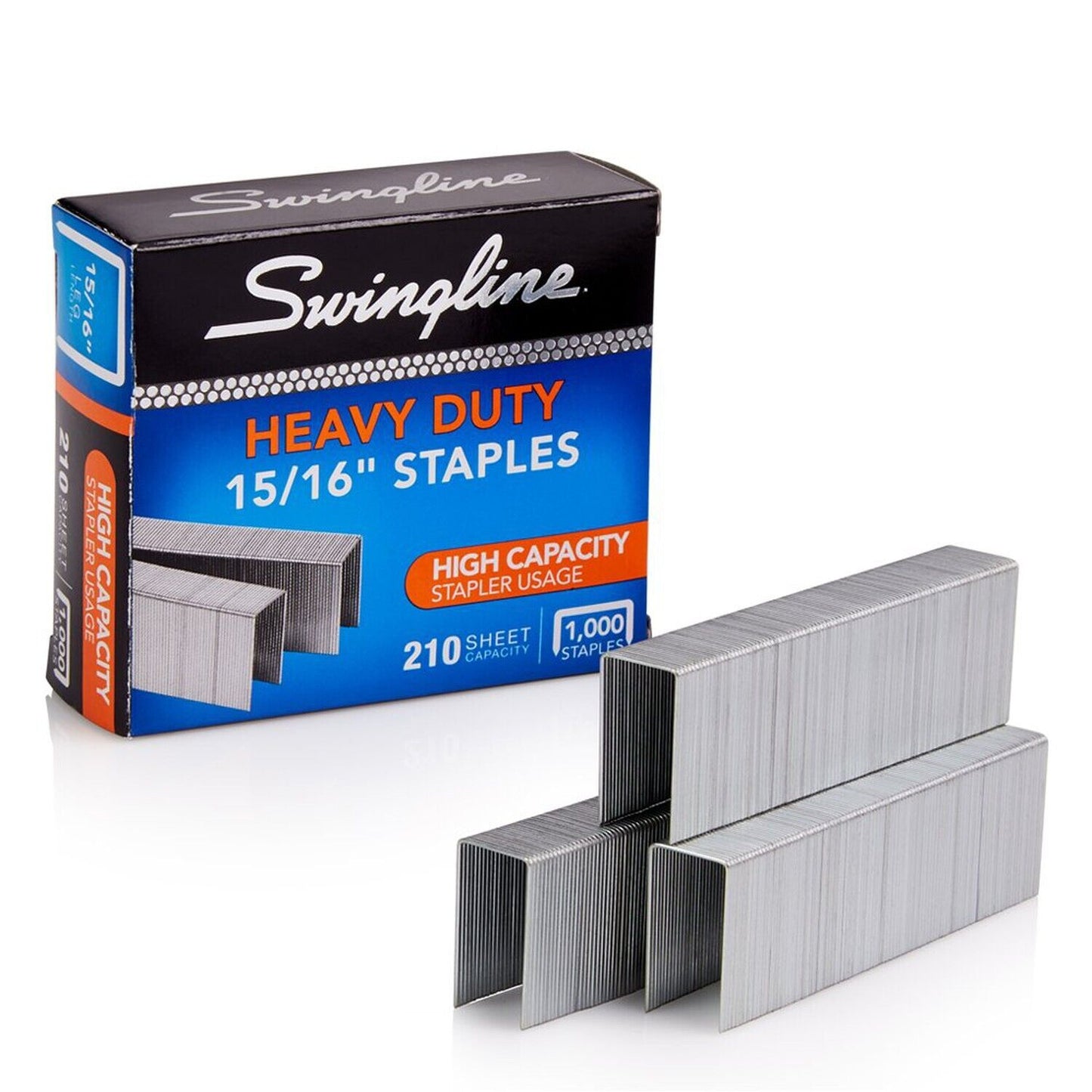 Swingline Staples, Heavy Duty, 15/16" Length, 210 Sheet Capacity, 100/Strip, ...