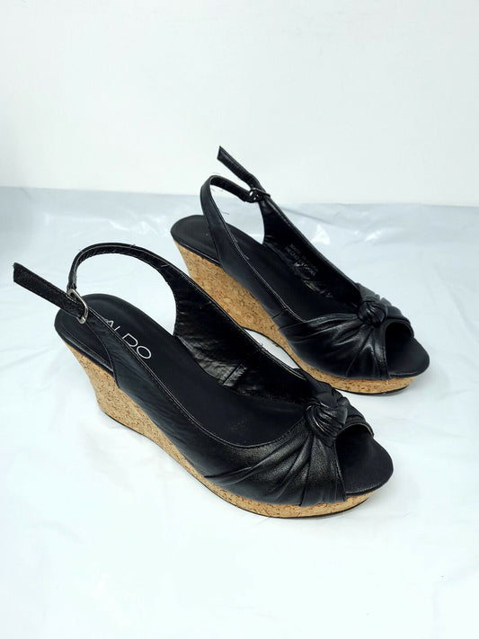 Aldo "Sammya" Sling Back shoes - Size 5.5/36 Black - Platform - Pre-owned