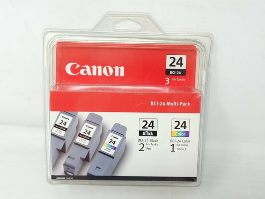 Canon BCI-24 (2) Black / (1) Color Multi-Pack Ink Cartridges - NEW Open Box