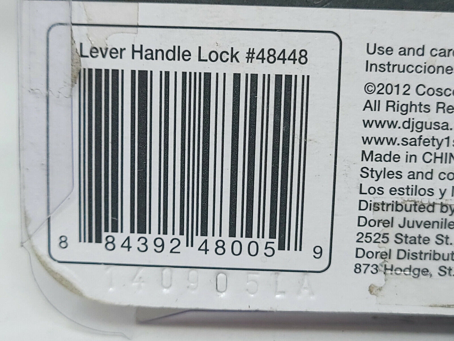 Safety 1st No Drill Lever Handle Lock Safe Sleek Easy to Mount, #48448 - NEW