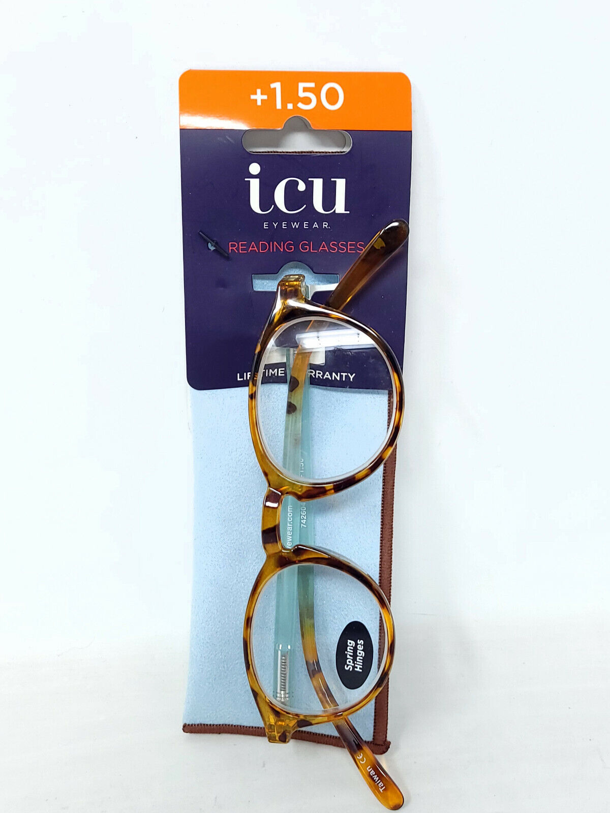 3x icu Reading Glasses - Mixed Frame with sleeve  - +1.50 - NEW