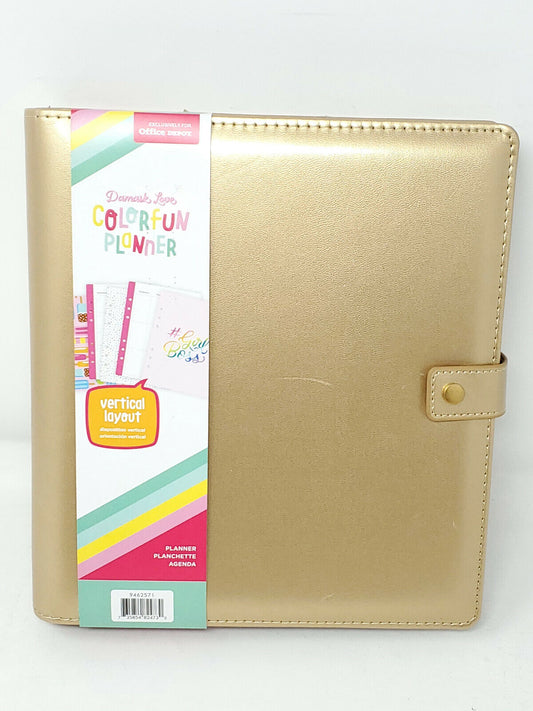 American Crafts Damask Love Colorfun Planner 8 x 6 Gold Vertical Undated - New