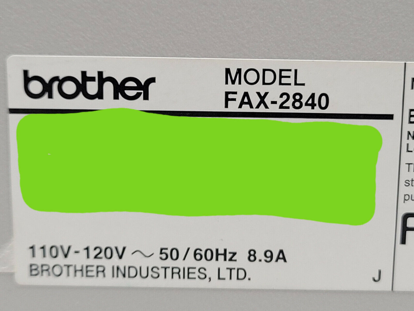 Brother intelliFAX-2840 Laser Fax Machine Copy/Fax/Print FAX2840 - Demo Unit