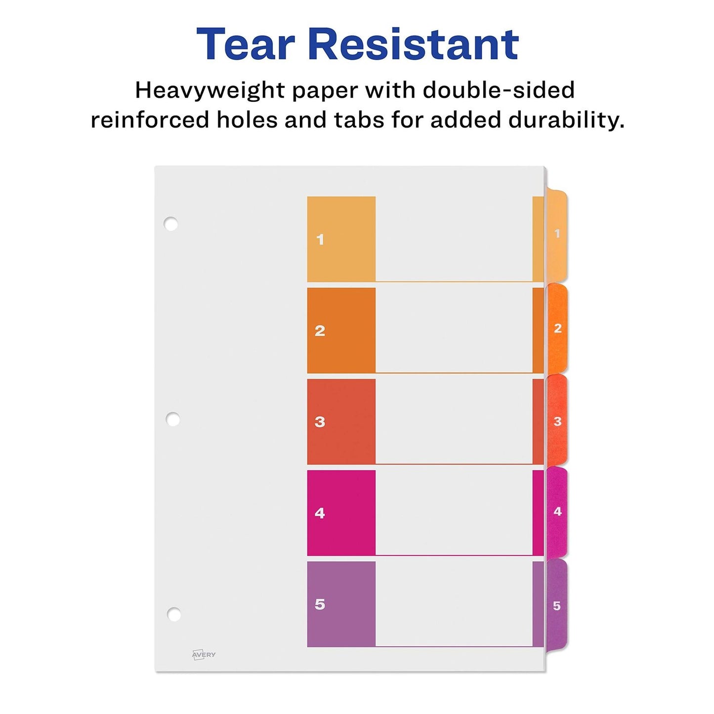 Avery 5-Tab Dividers Customizable Table of Contents, Multicolor, 1 Set (11131)