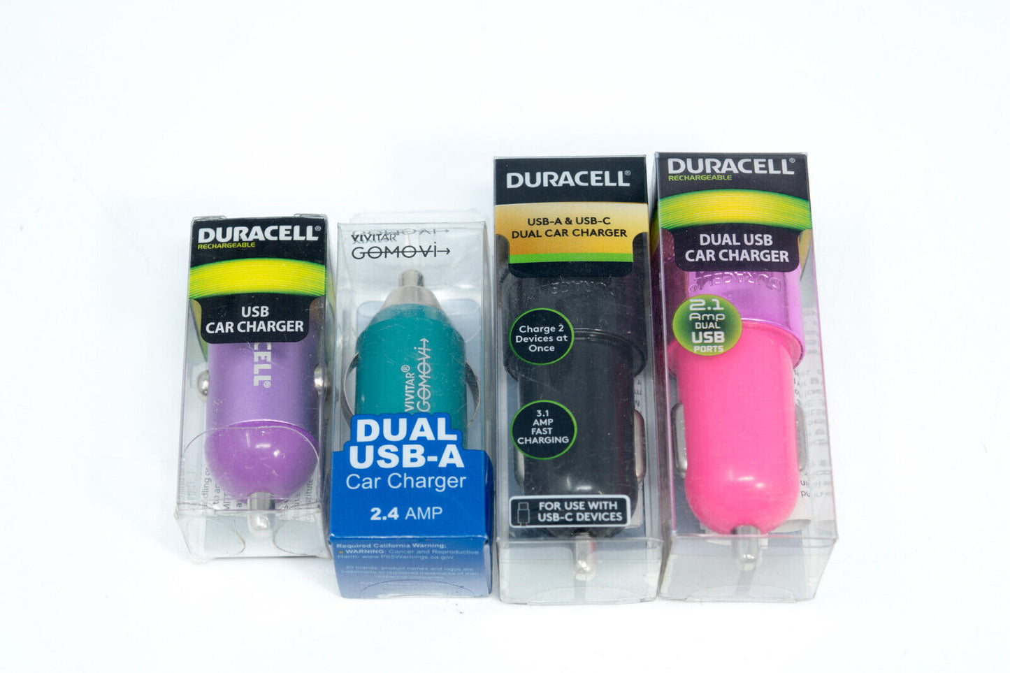 51x Wholesale Lot of Duracell/Vivitar Car Charger Lot - Single, Dual, A, C - NEW