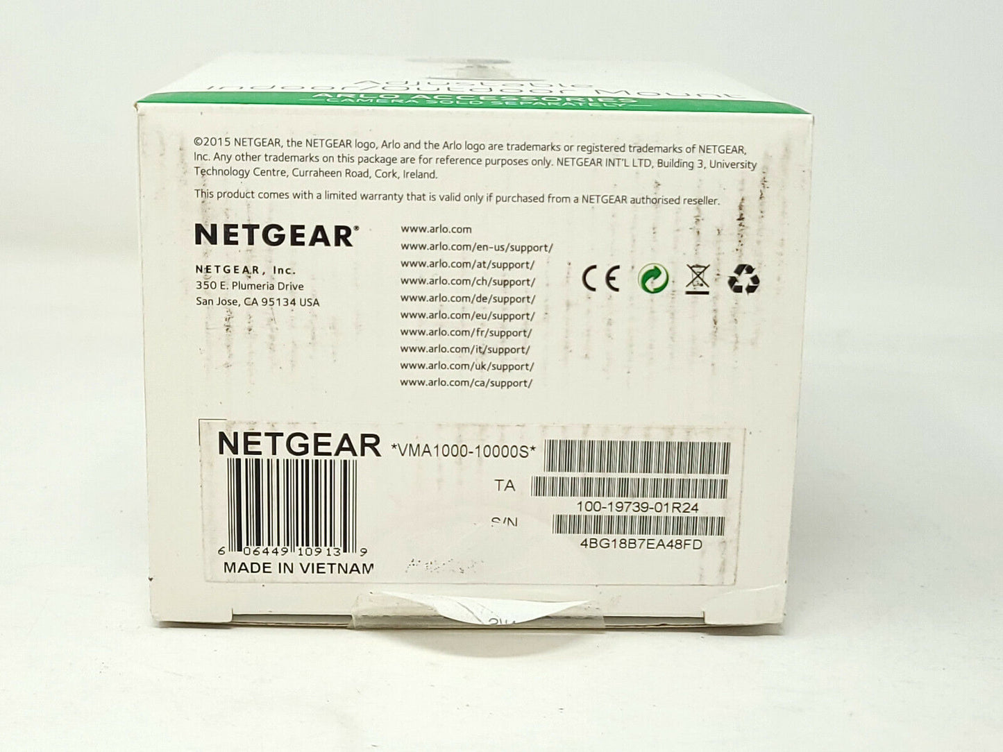 Netgear Mount Arlo Accessory Adjust Swivel/Tilt In/Out White VMA1000-10000S