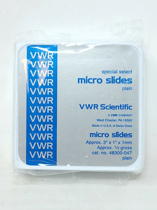 VWR Scientific Microscope Micro Slides Plain 3"x1" 1mm 1/2 Gross Cat. 48300-047