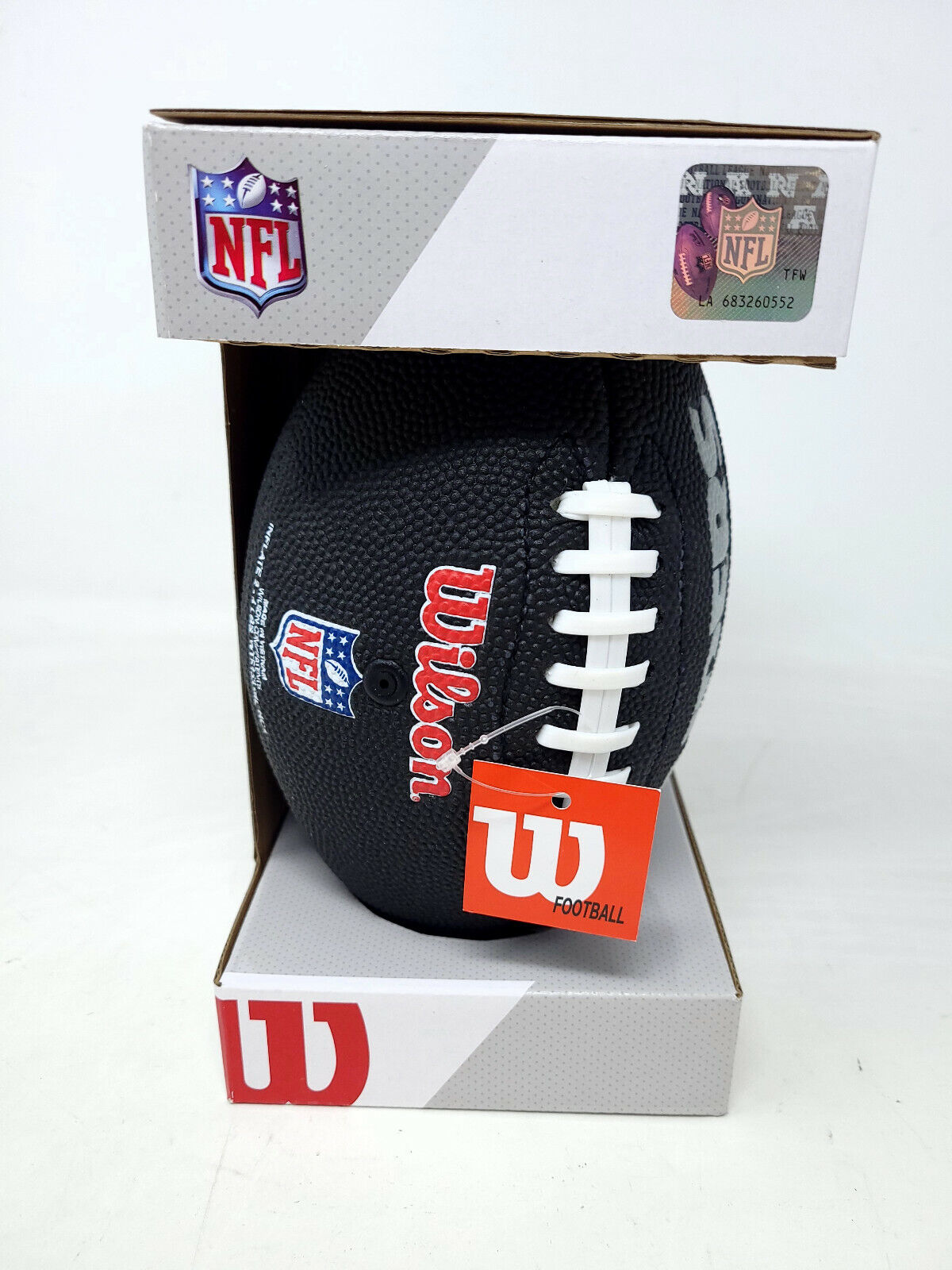 WILSON RAIDERS NFL SILVER SERIES MINI FOOTBALL BLACK - New in Box