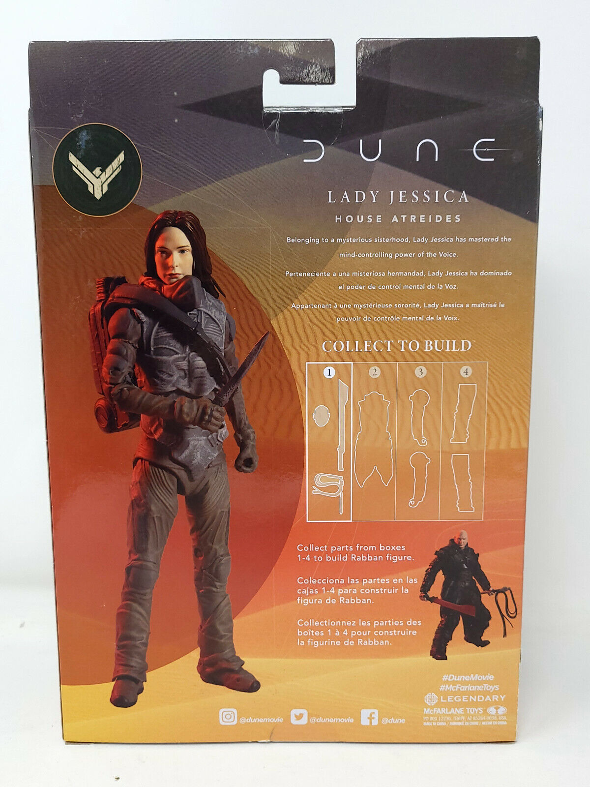 McFarlane  Dune  Build a Figure BAF Rabban- Lady Jessica House Atreides - NEW