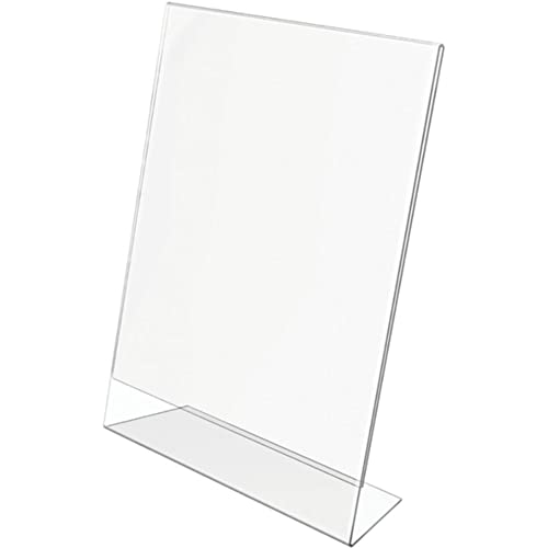 Office Depot Slanted Sign Holder, Vertical, 11in.H x 8 1/2in.W, Clear, 274457