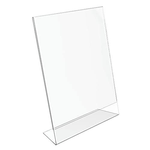 Office Depot Slanted Sign Holder, Vertical, 11in.H x 8 1/2in.W, Clear, 274457