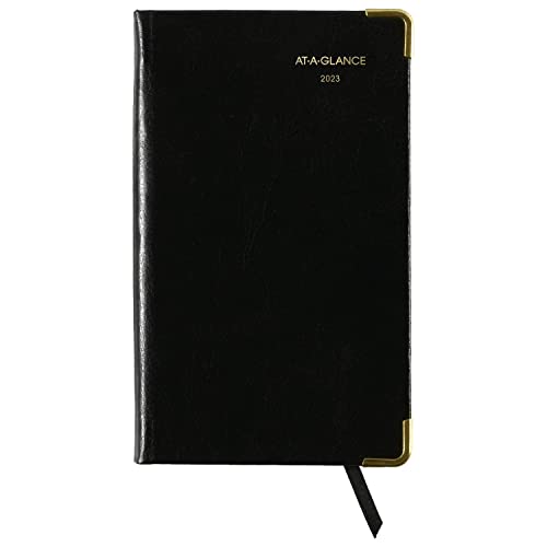 AT-A-GLANCE Fine Diary 2024 Weekly & Monthly Diary, 2-3/4" x 4-1/4", Pocket Size, Black (72010524)