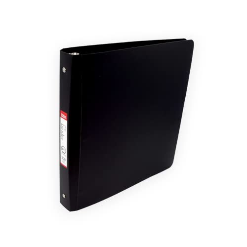 Office Depot® Heavy-Duty Flexible 3-Ring Binder, 1.5" Round Rings, Available in Assorted Colors (Black)