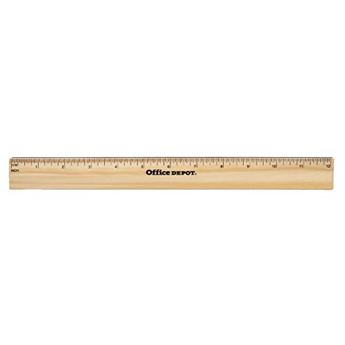 Office Depot Wood Metal-Edge Ruler, 12in., 55224