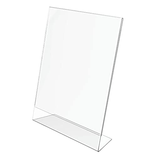 Office Depot Slanted Sign Holder, Vertical, 11in.H x 8 1/2in.W, Clear, 274457