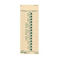 OfficeMax 1-Sided Weekly Time Cards with Numbered Days, 3 3/8" x 9", Pack of 200